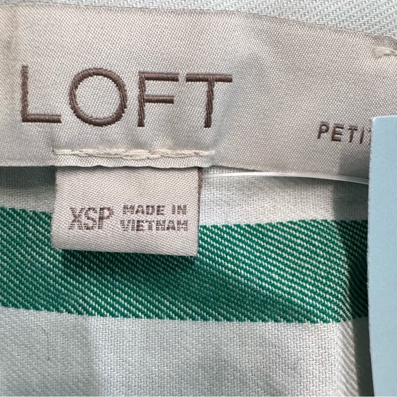 LOFT Mint Striped Button-Down Shirt - Picture 6 of 8